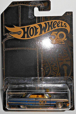 New 2018 Hot Wheels Black and Gold '64 Impala