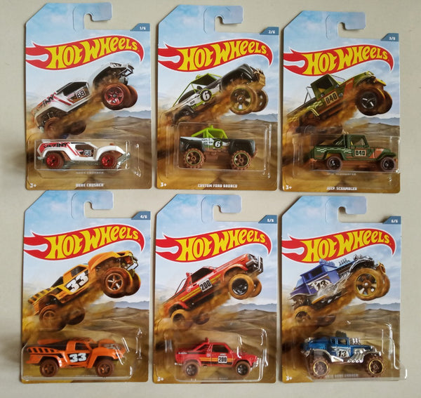 New 2019 Hot Wheels Baja Truck Set of 6 Trucks Walmart Exclusive