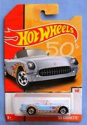 New 2019 Hot Wheels Decades Series '55 Corvette Car 50s Throwback Series Target Exclusive