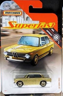 New 2019 Matchbox '69 BMW 2002 Gold  50th Anniversary Superfast Car