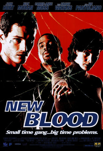 New Blood Movie Poster 27x40 Used Roberta Angelica, Nick Moran, Richard McMillan, Carrie-Anne Moss, Lloyd Adams, Hardee T Lineham, Eugene Robert Glazer, Alan C Peterson, Gouchy Boy, Kevin Rushton