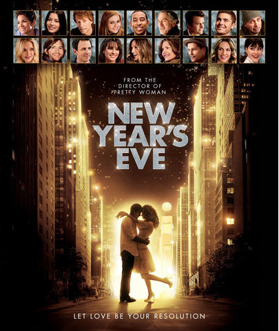 New Year's Eve Movie Poster 27x40 Used Robert De Niro, Zac Efron, James Belushi, Ashton Kutcher, Shea Curry, Alyssa Milano, Jessica Biel, Sarah Jessica Parker, Matthew Broderick,Michelle Pfeiffer, Halle Berry, Jon Bon Jovi, Katherine Heigl, Ludacris