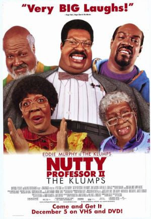 Nutty Professor 2 The Klumps Movie Poster 27x40 Used George King, Wanda Sykes, Chris Elliott, Andrea C Robinson, Harry S Murphy, Richard Gant, Anna Maria Horsford, Melinda McGraw, Earl Boen, David Banks, Diva, Richard Saxton, Eddie Murphy