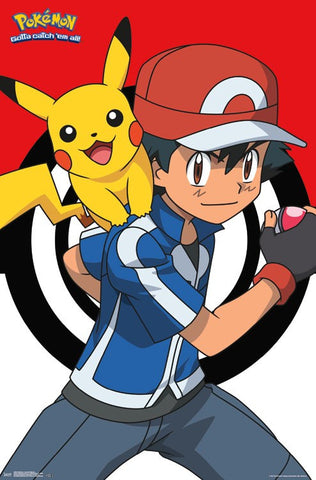 Pokemon - Ash and Pikachu Wall Poster 22x34 RP14862 UPC882663048625