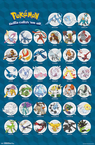 Pokemon - Legendary wall Poster 22x34 RP14865 UPC882663048656