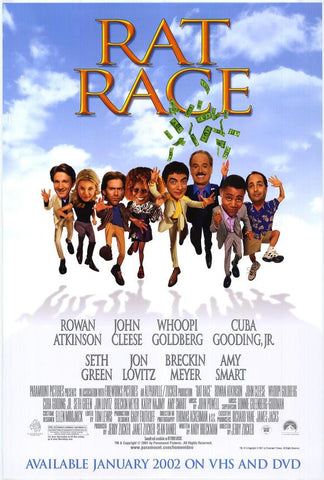 Rat Race Movie Poster 27x40 Used Dave Thomas, Rusty Meyers, Paul Hayes, Marty Antonini, Silas Weir Mitchell, Martin Evans, Lanette Fugit, Linda Kerns, Jenica Bergere, Vince Vieluf, Vic Chao, Jillian Marie