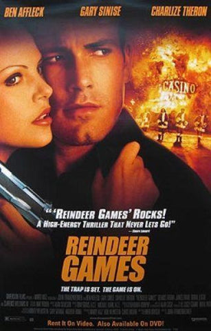 Reindeer Games 2000 Movie Poster 27x40 Used Danny Trejo, Charlise Theron, Ashton Kutcher, Ben Affleck