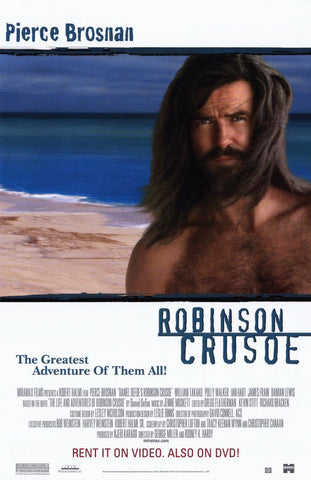 Robinson Crusoe Movie Poster 27x40 Used Ian Hart, Martin Grace, Lysette Anthony, Ben Robertson, Pierce Brosnan, Polly Walker, Tim McMullan, Damian Lewis, James Frain, Jim Clark