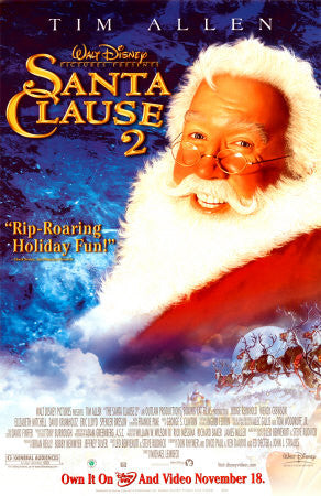 Santa Clause 2 Movie Poster 27x40 Used Walt Disney, Fred Keating, Myles Jeffrey, Charles Payne, Liliana Mumy, Nicola Anderson, Leanne Adachi, Aisha Tyler, Valerie Tian, Tim Allen, Molly Shannon, Ryan James, Kath Soucie, David Krumholtz