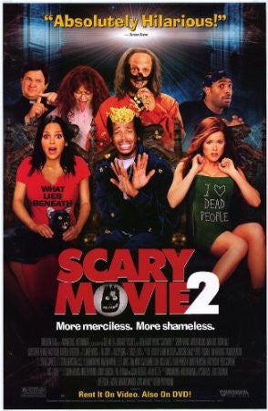 Scary Movie 2 Movie Poster 27x40 Used Robert Schimmel, Regina Hall, Tim Curry, Marlon Wayans, David Cross, Richard Moll, Suli McCullough, Shawn Wayans, Christopher Masterson, Andy Richter, Anna Faris