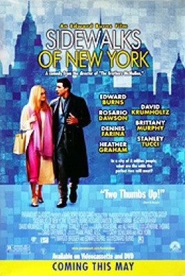 Sidewalks Of New York Movie Poster 27x40 Used Stanley Tucci, Dennis Farina, Rosario Dawson, Penny Balfour, Callie Thorne, David Krumholtz, Kathleen Doyle, Timothy Jerome, Edward Burns, Ted Neustadt, Heather Graham, Brittany Murphy, Nadia Dajani