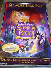 Sleeping Beauty 50th Anniversary Movie Poster 27x40 Used Disney, Dal McKennon, Eleanor Audley, Barbara Jo Allen, Taylor Holmes, Barbara Luddy, Verna Felton, Candy Candido, Mary Costa, Pinto Colvig, Bill Shirley, Marvin Miller, Bill Thompson