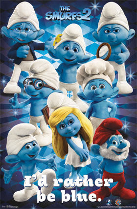 Smurfs 2 Group Movie Poster 22x34 Grid RP5858 UPC017681058589