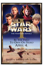 Star Wars I The Phantom Menace Movie Poster 27x40 Used Liam Neeson, Bronagh Gallagher, Natalie Portman, Warwick Davis, Khan Bonfils, Hassani Shapi, Kenny Baker, Scott Capurro, Oliver Ford Davies, Steve Speirs, Andrew Secombe