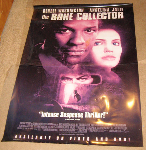 The Bone Collector 1999 Movie Poster 27X40 Used Denzel Washington Angelina Jolie, Queen Latifah
