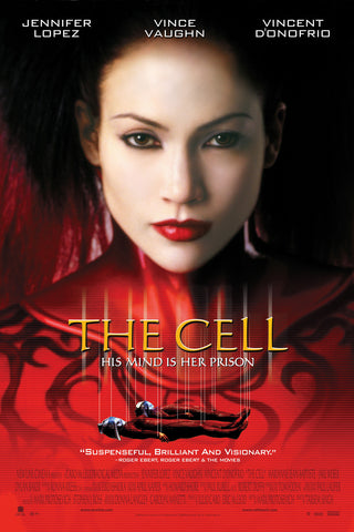 The Cell 2000 Movie Poster 27x40 Used Vince Vaughn, Jennifer Lopez