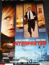 The Interpreter Movie Poster 27x40 Used Nicole Kidman, Sean Penn, Julie Jei, John Knox, David Zayas, Tsai Chin, Curtiss Cook, Robert Myers, Ed Onipede Blunt, Antonio Saillant, Marshall Factora, Yvan Attal, Chris McKinney, Michael Wright