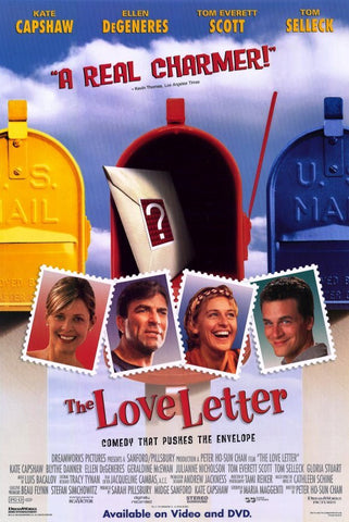 The Love Letter Movie Poster 27x40 Used Kate Capshaw, Tom Selleck, Jessica Capshaw, Erik Jensen, Geraldine McEwan, Ellen DeGeneres, Gloria Stuart, Alice Drummond, Bill Buell, Tom Everett Scott, Marilyn Rockafellow