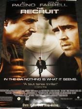 The Recruit Movie Poster 27x40 Used Ron Lea, Kenneth Mitchell, Eugene Lipinski, Rick Kain, Colin Farrell, Neil Crone, Elisa Moolecherry, Jessica Greco, Stephen Lee Wright, Mark Ellis, Al Pacino, Jeanie Calleja