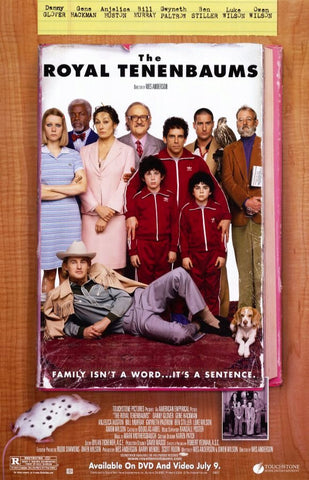 The Royal Tenenbaums Movie Poster 27x40 Used Gene Hackman, Anjelica Huston, Ben Stiller, Keith Charles, Donal Lardner Ward, Bill Murray, Frank Wood, Jan Austell, Kalani Queypo, Greg Goossen, Owen Wilson, Gwyneth Paltrow