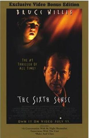 The Sixth Sense Movie Poster 27x40 Used Bob Bowersox, Olivia Williams, Trevor Morgan, Peter Anthony Tambakis, Gina Allegro, Patrick McDade, Mischa Barton, Bruce Willis, Sean Oliver, Samia Shoaib