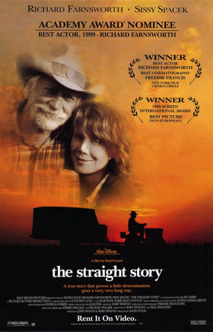 The Straight Story Movie Poster 27x40 Used Everett McGill, Richard Farnsworth, Barbara E Robertson, John Lordan, Jack Walsh, John Farley, Dan Flannery, Kevin P Farley, Harry Dean Stanton, Sally Wingert, Lana Schwab, Sissy Spacek, James Cada, Wiley Harker