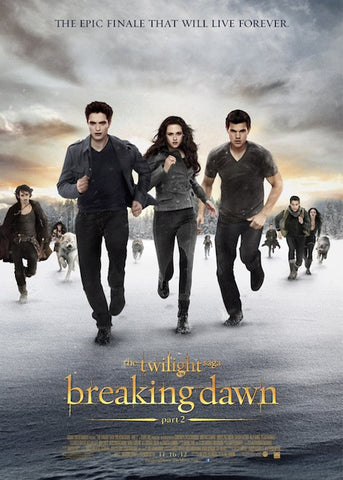 The Twilight Breaking Dawn Part 2 – Running Movie Poster 27x40 Used Nikki Reed, Christian Camargo, Lee Pace, Wendell Pierce, Ty Olsson, Cameron Bright, Peter Facinelli, Kellan Lutz, JD Pardo, Robert Pattinson, Andrea Powell, Chaske Spencer