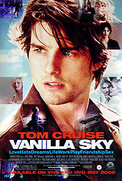 Vanilla Sky Movie Poster 27x40 Used Tom Cruise, Mark Pinter, Johnny Galecki, Michael Shannon, Tommy Lee, Cameron Diaz, Laurel Wiley, Tony Collucci, Conan O'Brien, Ken Leung, Steven Spielberg, Michael Kehoe