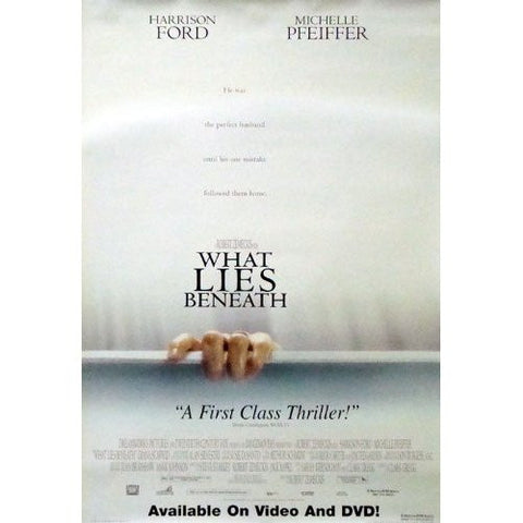 What Lies Beneath Movie Poster 27x40 Used Tom Dahlgren, Rachel Singer, James Remar, Harrison Ford, Wendy Crewson, Ray Baker, JC Brandy, Joe Morton, Amber Valletta, Miranda Otto, Jayson Argento, Jennifer Tung