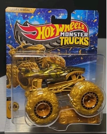 New 2026 Hot Wheels Monster Truck Shark Wreck Gold Seal Car