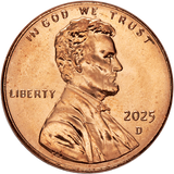 New 2025 Lincoln Head Cent Denver Mint Uncirculated Coin