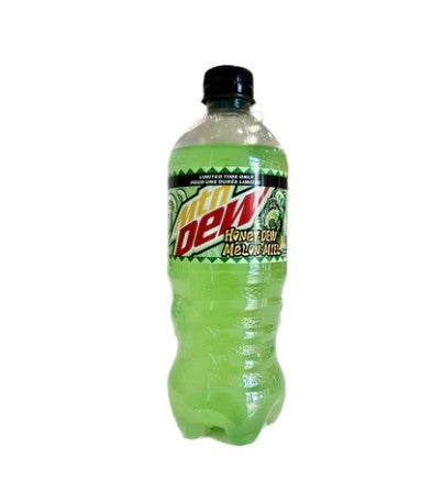 New Mountain Dew Honey-Dew Melon Miel Soda Pop 20 Ounce Bottle Canadian Exclusive Flavor