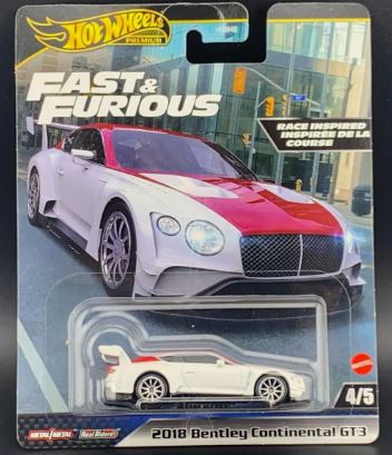 New 2025 Hot Wheels 2018 Bentley Continental GT-3 Fast & Furious 4/5