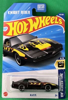 New 2025 Hot Wheels K.I.T.T HW Screen Time Knight Rider With Flames