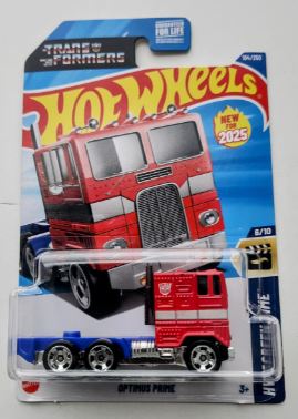 New 2025 Hot Wheels Optimus Prime HW Screen Time Transformers
