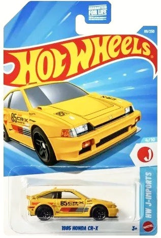 New 2026 Hot Wheels 1985 Honda CR-X Yellow HW J-Imports 4/10 & 89/250