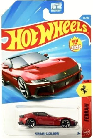 New 2026 Hot Wheels Ferrari 12Cilindr Red Ferrari 4/5 & 94/250