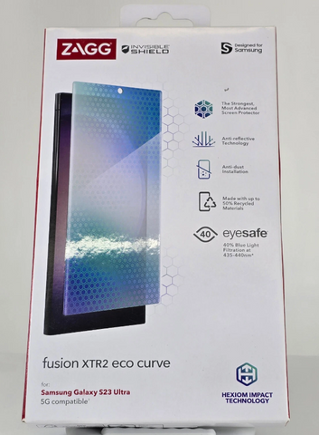 Zagg Invisible Shield Cell Phone Protective Cover Fusion Xtra2 Eco Curve For Samsung Galaxy S23 Ultra