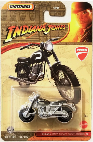 New 2024 Matchbox Indiana Jones Themed Ducati Scrambler Motorcycle 06/100