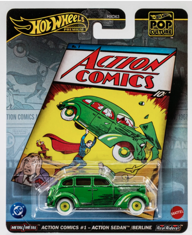 New 2025 Hot Wheels Action Comics #1 Action Sedan Berline Superman Pop Culture