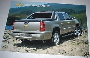 2009 Chevrolet Avalanche 11X17 Half Size Cardboard Poster Used