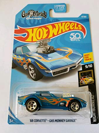 New 2018 Hot Wheels '68 Corvette Gas Monkey Garage 9-10 Night Burnerz Car