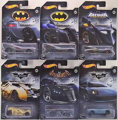 New 2018 Hot Wheels Batman Batmobile Complete Set 1-6 Walmart Exclusive Cars