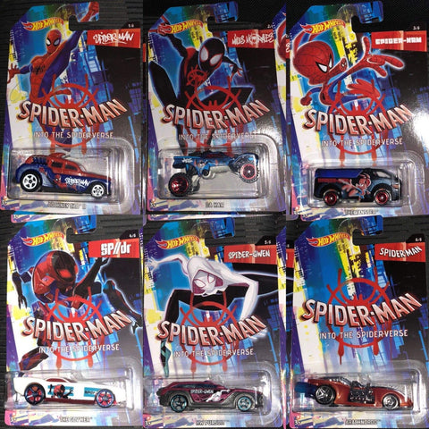 New 2019 Hot Wheels Spider-Man Character Car Full Set 1-6 Cars