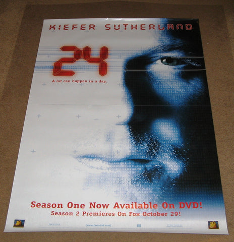 24 Season One Now Available on DVD Movie Poster Tv show  27x40 used