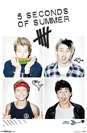 5 Seconds of Summer - Squares Music Poster 22x34 RP13877 5SOS UPC882663038770