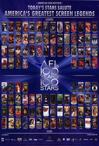 AFI’s 100 Years 100 Stars Movie Poster 27x40 Used