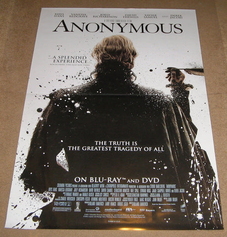 Anonymous Movie Poster 27x40  Used