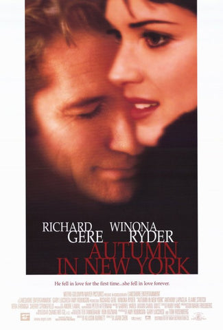 Autumn in New York 2000 Movie Poster 27x40 Used Richard Gere, Winona Ryder