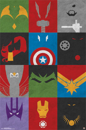Avengers - Minimalist Grid RP13016 Movie Poster 22x34